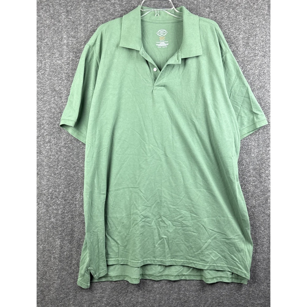 St. John's Bay Men's Polo Shirt 3XLT Big & Tall Green Preppy Workwear Office